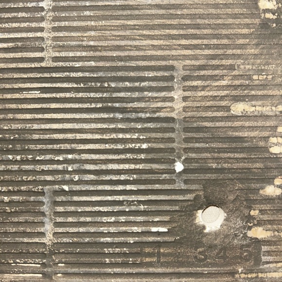 Antique Painted Porcelain Tile. 15.75x10” with holes for hanging. - Picture 6 of 6